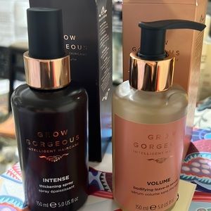 Grow Gorgeous Volume Bodifying Leave-in Serum
and Intense Thickening Spr…